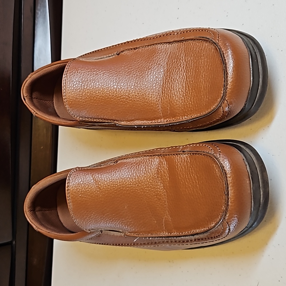 DEER STAGS SHOES SUPRO SOCK 9.5 MENS BROWN SLIP-ONS FLATS HABAND